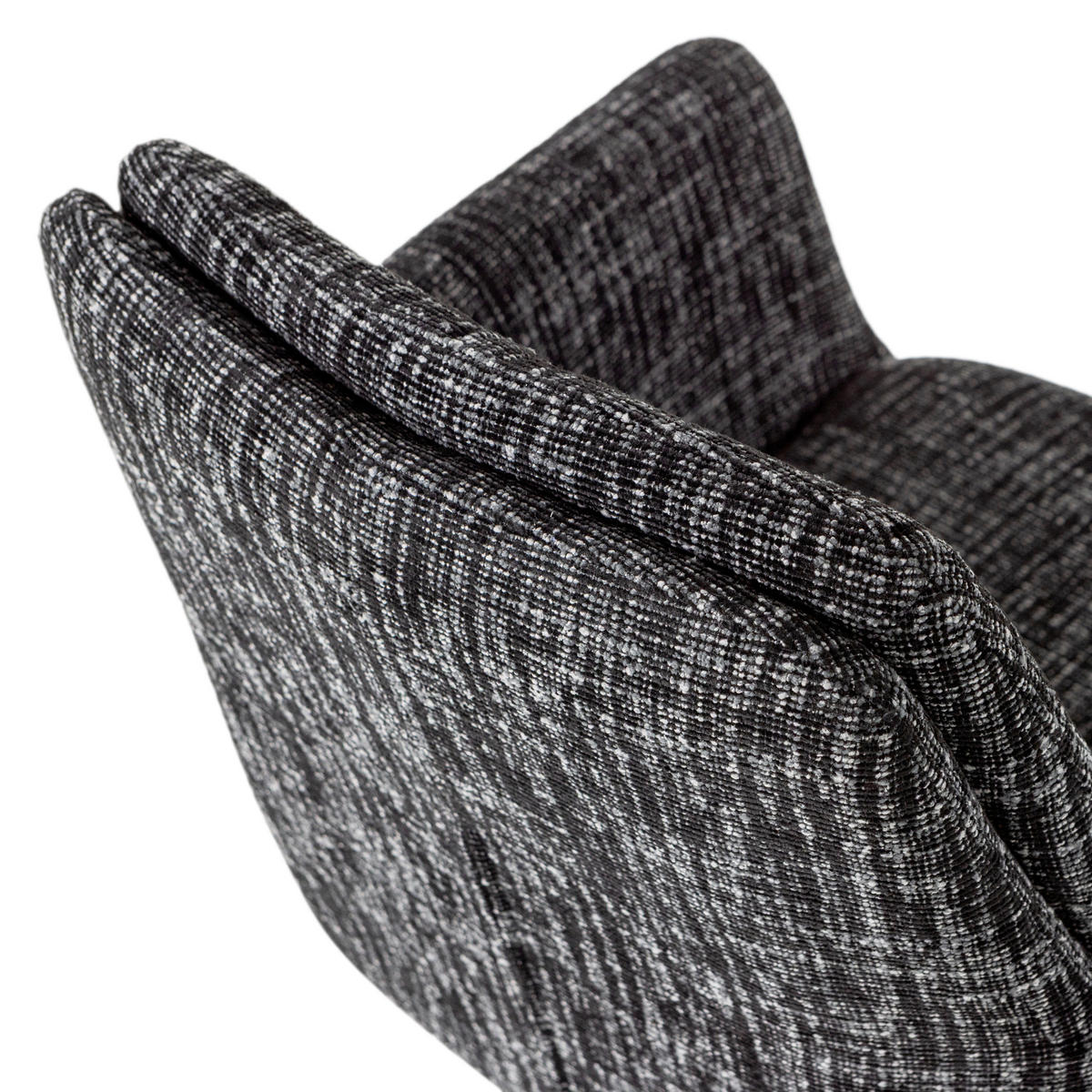 ARMLEHNSTUHL  Sitzfläche 360° drehbar Webstoff  Schwarz  - Schwarz, MODERN, Textil/Metall (61/88/63cm) - Livetastic