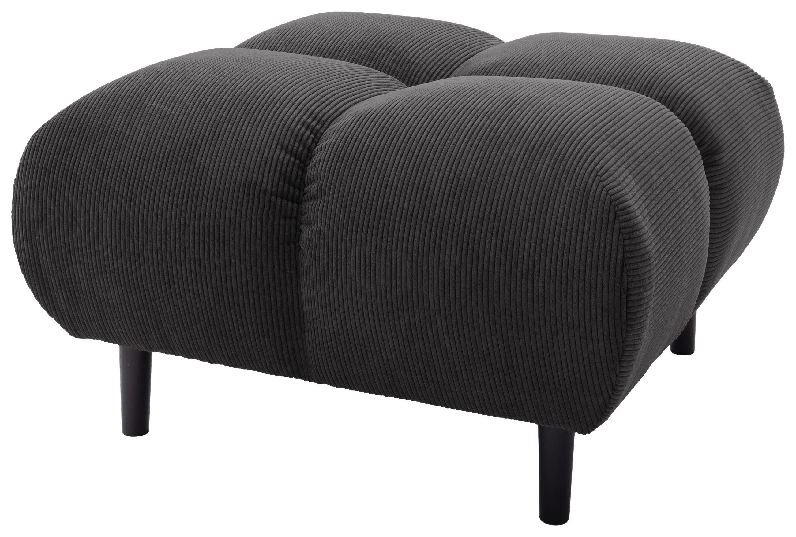 HOCKER Cord Mokka  - Schwarz/Mokka, MODERN, Holz/Textil (73/41/73cm) - Pure Home Lifestyle