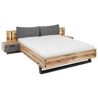 BETTANLAGE - Fichtefarben/Anthrazit, Design, Textil (180/200cm) - Livetastic