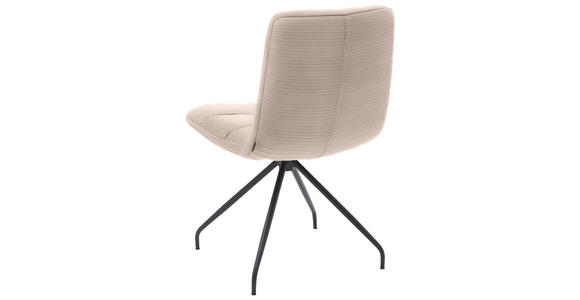 STUHL  in Cord Textil  - Taupe/Schwarz, Design, Textil/Metall (52/88/66cm) - Dieter Knoll