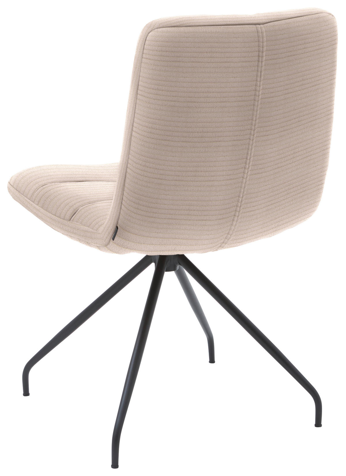 STUHL  in Cord  - Taupe/Schwarz, Design, Textil/Metall (52/88/66cm) - Dieter Knoll