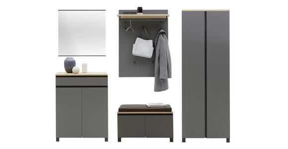 GARDEROBE 6-teilig in 260/193/40 cm - Eichefarben/Anthrazit, Design, Holz/Holzwerkstoff (260/193/40cm) - Dieter Knoll