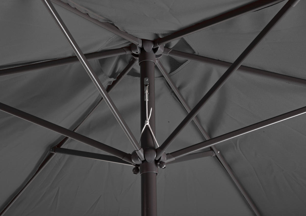 SONNENSCHIRM 300 cm Schwarz  - Anthrazit/Schwarz, Basics, Kunststoff/Metall (300/300cm) - Gardenson