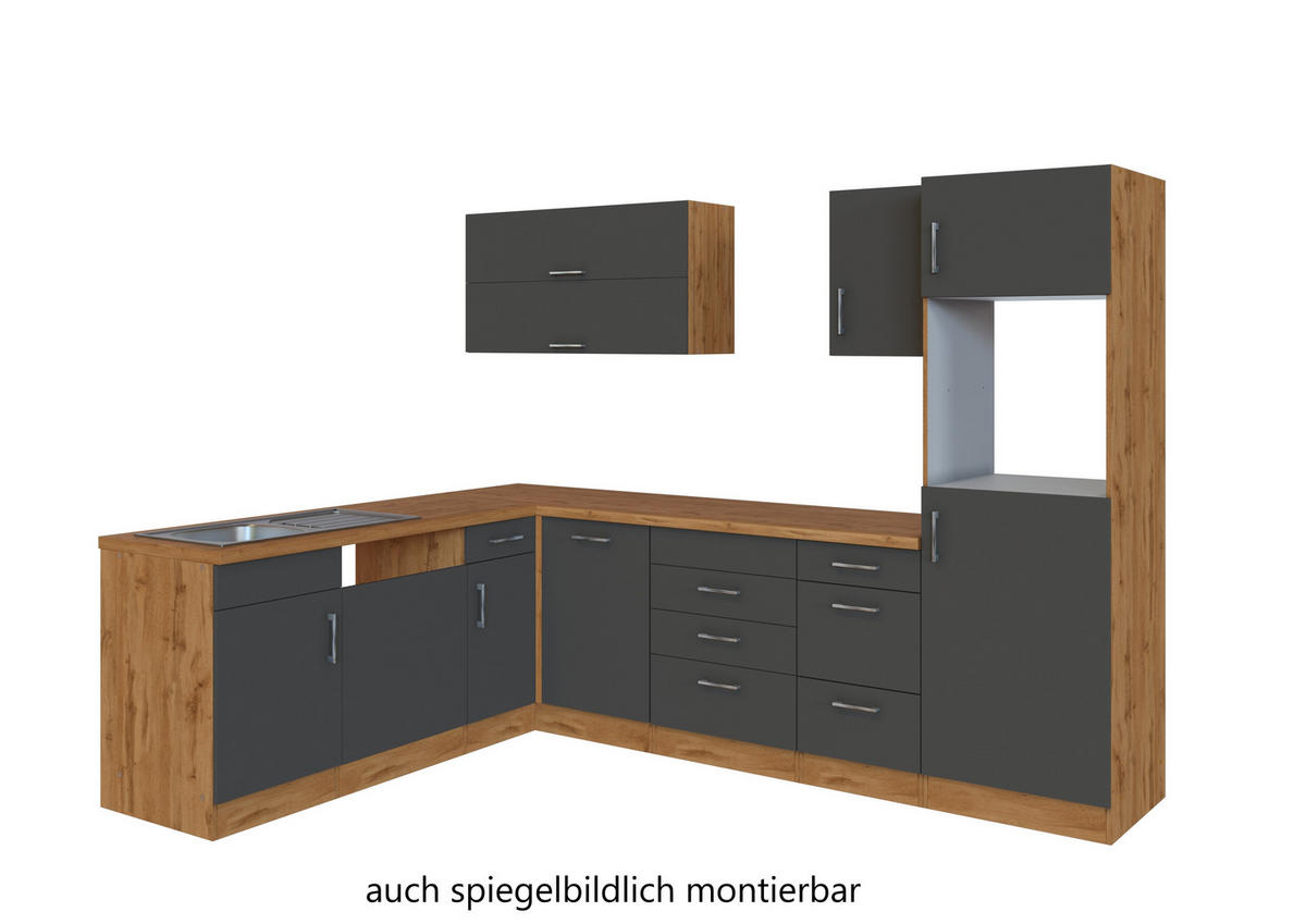 HÖRNKÖK 210/270 cm  i antracit  - aluminiumfärg/antracit, Modern, metall/trämaterial (210/270cm) - Held
