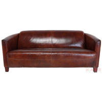 3-SITZER-SOFA  in Echtleder Braun  - Hellbraun/Braun, Design, Leder/Holz (176/70/83cm) - Kare-Design