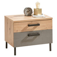 NOČNÝ STOLÍK, dub artisan,  - antracitová/dub artisan, Lifestyle, kov/kompozitné drevo (58/46/38cm) - Ti'me