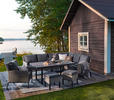 GARTENHOCKER  - Dunkelgrau/Hellgrau, Design, Kunststoff/Textil (42/42/44cm) - Amatio