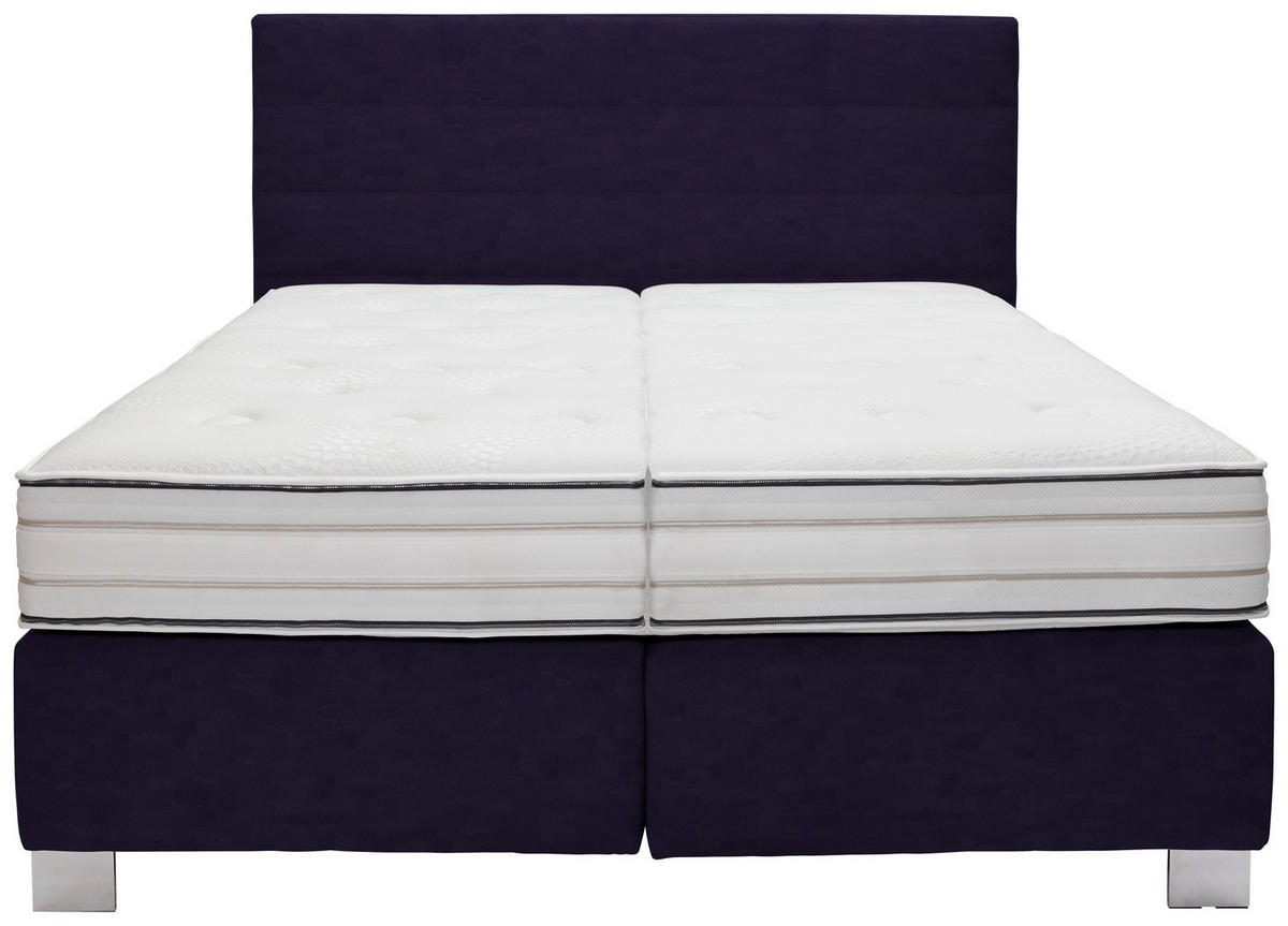 BOXSPRINGBETT 180/200 cm  in Schwarz  - Alufarben/Schwarz, Konventionell, Holzwerkstoff/Textil (180/200cm) - Dieter Knoll