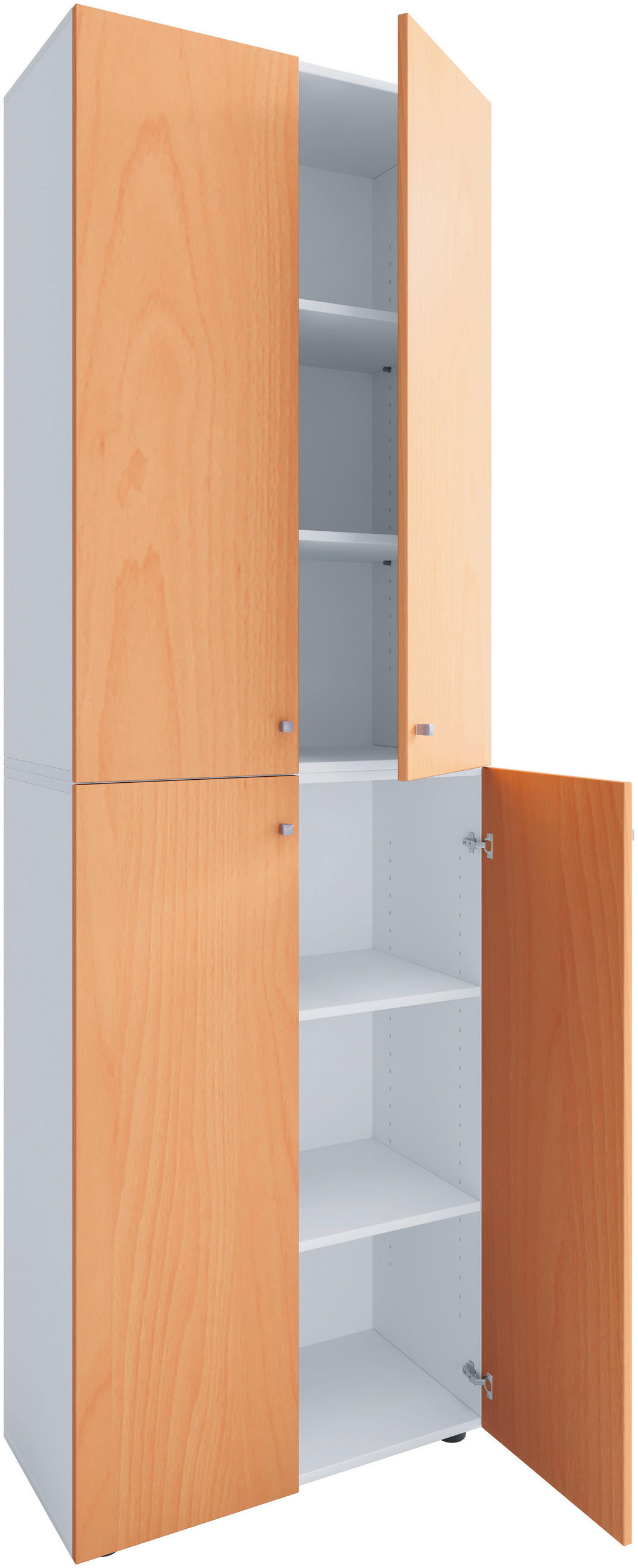 AKTENSCHRANK Weiß, Buchefarben  - Buchefarben/Weiß, Design, Holzwerkstoff (70/220/39cm) - MID.YOU