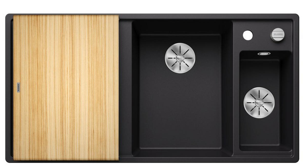 SPÜLE 525851  - Schwarz, Basics, Holz/Stein (100/19/51cm) - Blanco