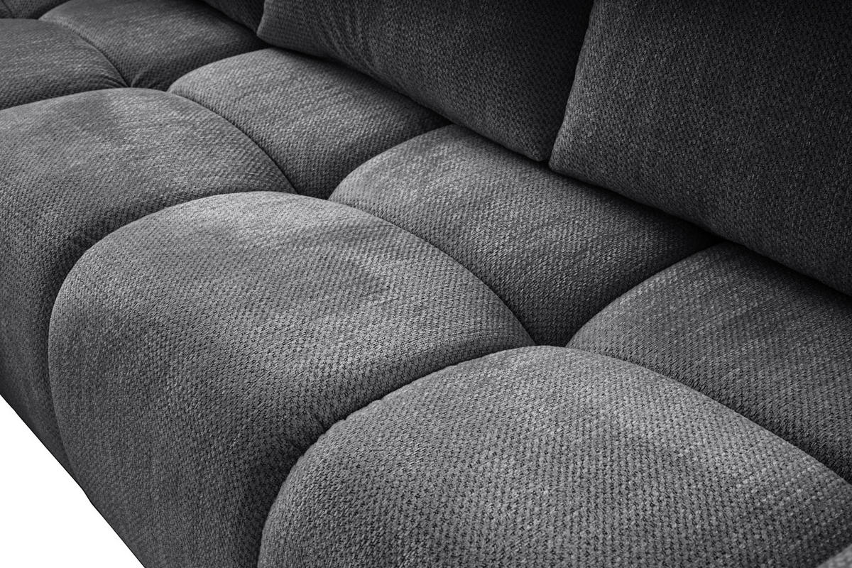 ECKSOFA Anthrazit Chenille  - Anthrazit/Schwarz, Design, Textil/Metall (173/299cm) - Stylife