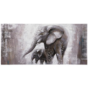 Tiere ÖLGEMÄLDE - Weiß/Grau, LIFESTYLE, Holz/Textil (70/150cm) - Monee