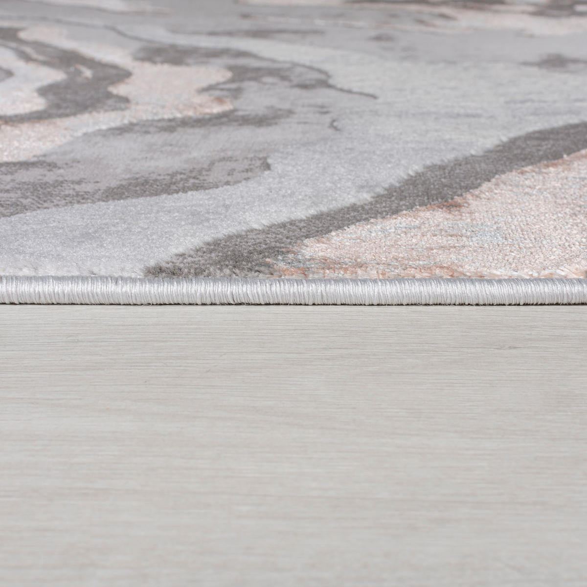 TEPPICH Marmor-Design, metallisch OUSE JOY, Rosa-Grau 60x230 cm - Rosa, Textil (60/230cm) - KADIMA DESIGN