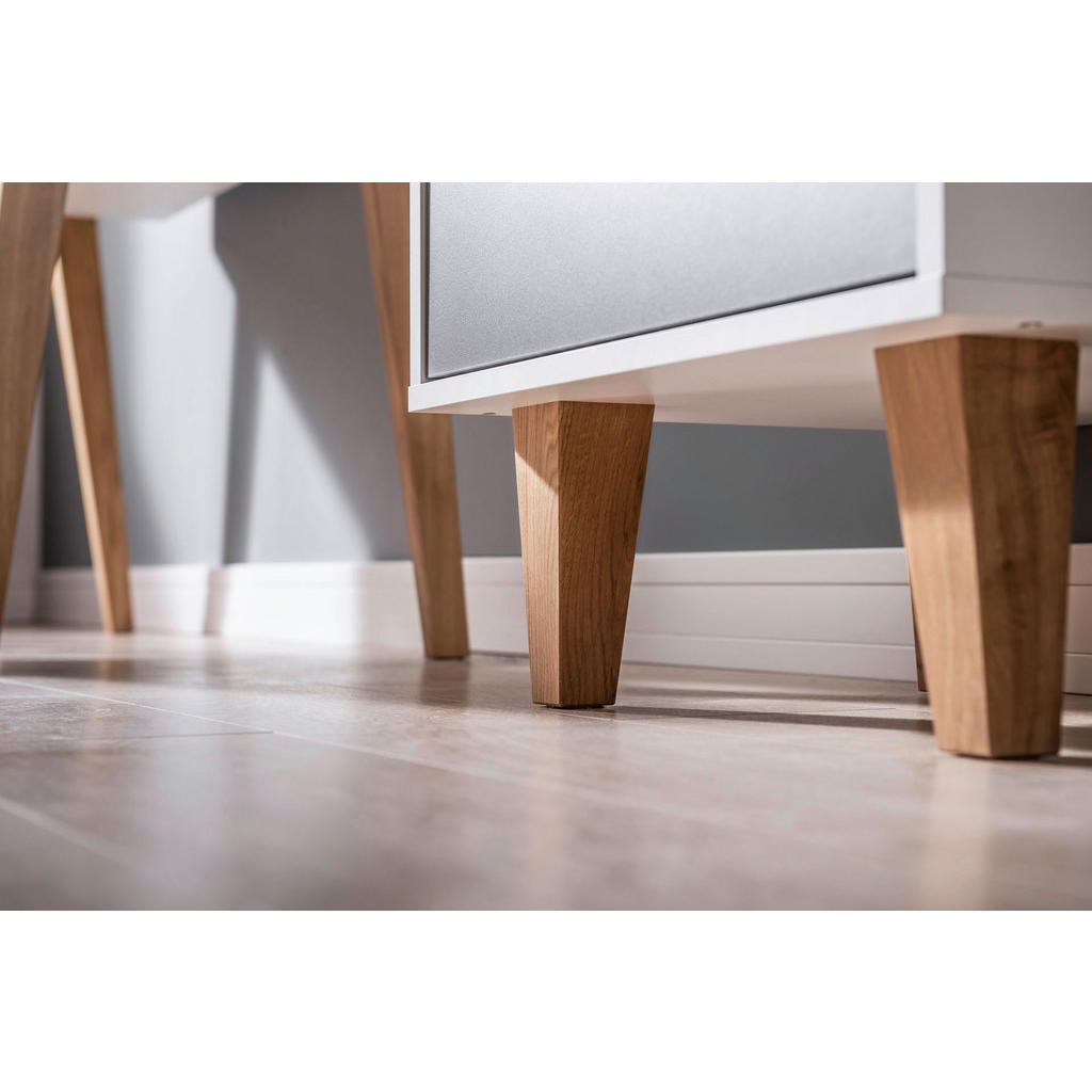 Thumbnail - Mid.you Kommode, Graphit, Grau, Weiß, Kunststoff, Eiche, 3 Schubladen, 53.4x96x45 cm, Wohnzimmer, Kommoden & Sideboards,...