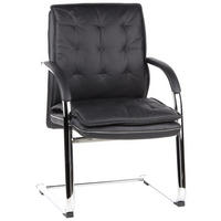 BESUCHERSTUHL  in Schwarz  - Schwarz, Basics, Leder/Metall (60/100/47cm) - MID.YOU