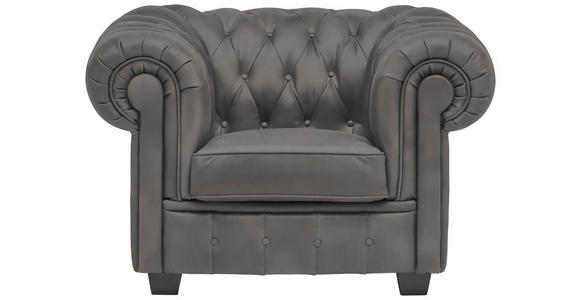 CHESTERFIELD-SESSEL - Wengefarben/Grau, LIFESTYLE, Holz/Textil (115/76,5/96cm) - Landscape