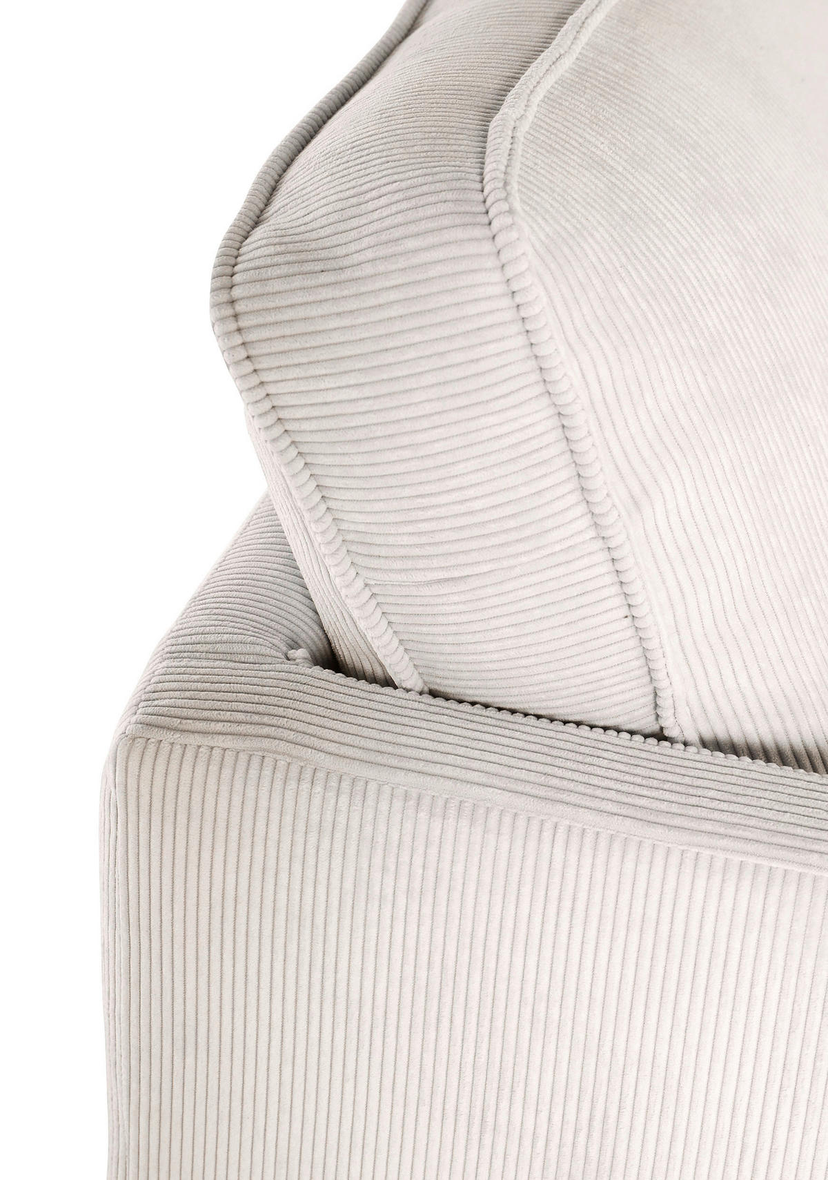 2-SITZER-SOFA in Cord Weiss  - Weiss/Schwarz, Design, Holz/Textil (175/64/85cm) - Ambia Home
