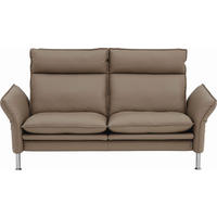 2-SITZER-SOFA in Echtleder Grau  - Chromfarben/Grau, Konventionell, Leder/Metall (176/93/120cm) - Erpo