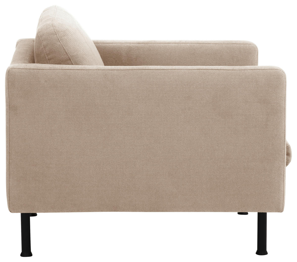 SESSEL in Flachgewebe Beige  - Beige/Schwarz, Modern, Textil/Metall (76/78/89cm) - Max Winzer