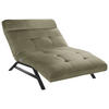 Liege mit motorischer Relaxfkt Mikrofaser Olivgrün  - Schwarz/Olivgrün, Design, Textil/Metall (120/54-113/158-198cm) - Pure Home Lifestyle
