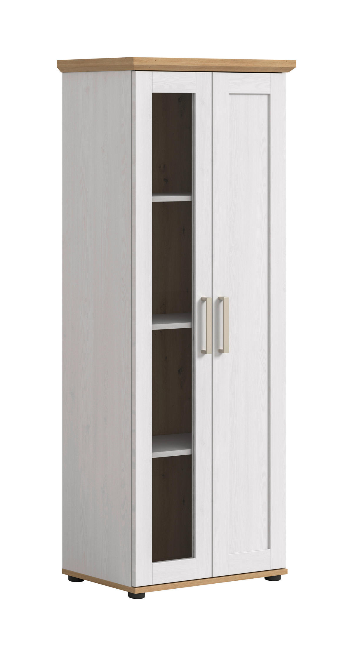 VITRINE  in Lärchefarben, Eiche Artisan - Silberfarben/Lärchefarben, Design, Holzwerkstoff/Kunststoff (64/161/37cm) - Livetastic