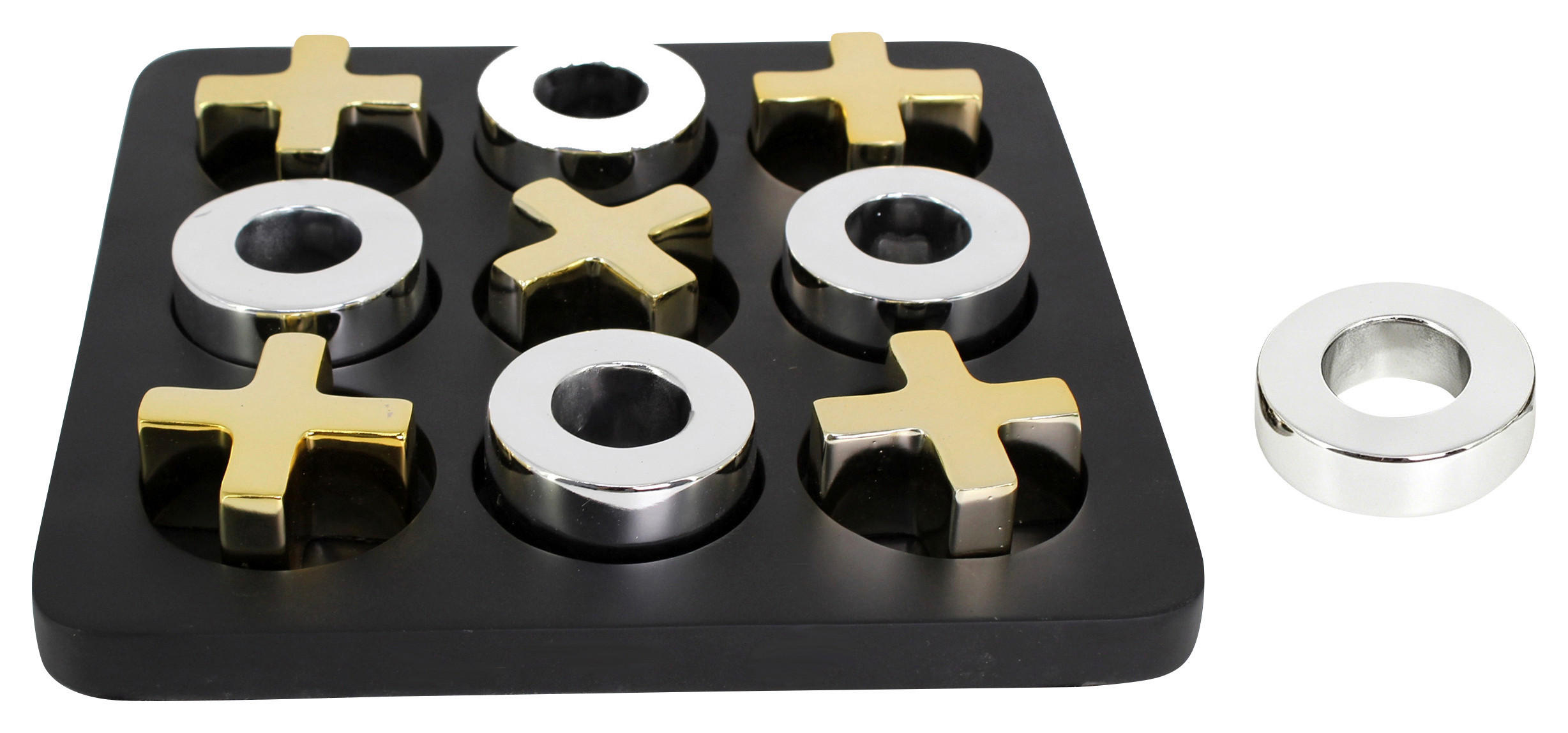 DEKOSPIEL - Silberfarben/Goldfarben, LIFESTYLE, Kunststoff (27/27/4cm) - Ambia Home