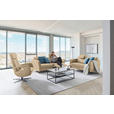 3-SITZER-SOFA in Leder Beige  - Beige/Schwarz, Design, Leder/Metall (190/84/99cm) - Dieter Knoll