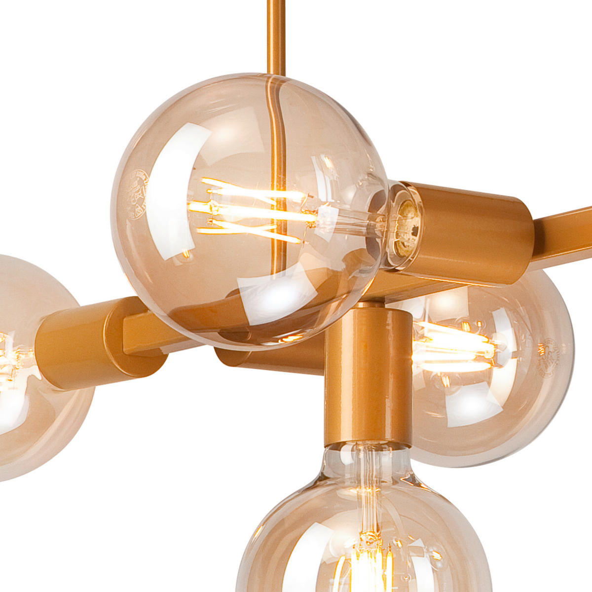 HÄNGELEUCHTE ASTRID   - Goldfarben, Basics, Glas/Metall (90cm)