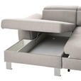 WOHNLANDSCHAFT inkl.Funktionen Ecru Webstoff  - Ecru/Silberfarben, Design, Textil/Metall (168/320/226cm) - Xora
