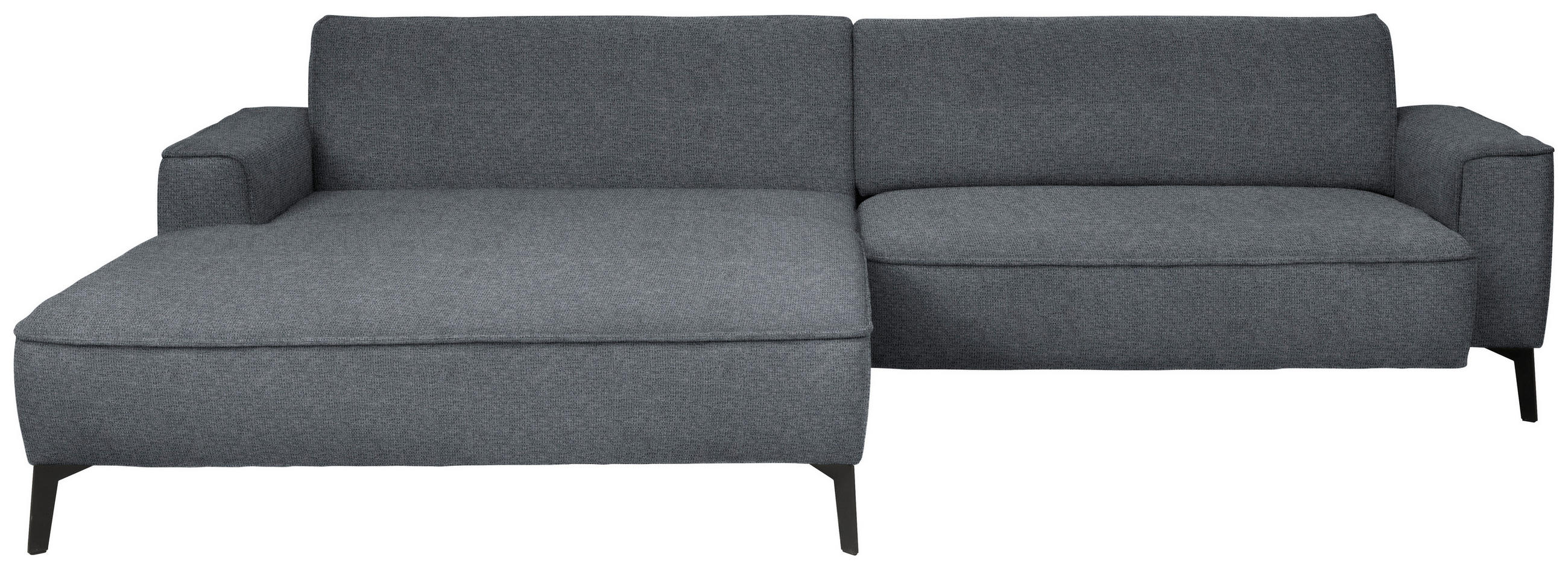 ECKSOFA in Flachgewebe Dunkelgrau  - Dunkelgrau/Schwarz, Design, Textil/Metall (190/285cm) - Johann Jakob