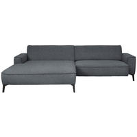 ECKSOFA in Flachgewebe Dunkelgrau  - Dunkelgrau/Schwarz, Design, Textil/Metall (190/285cm) - Johann Jakob