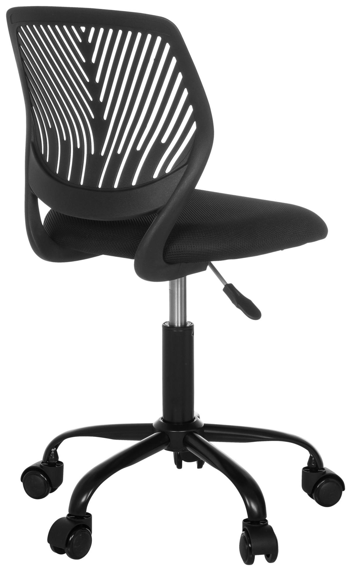 OTOČNÁ ŽIDLE PRO MLÁDEŽ, struktura, černá - černá, Moderní, kov/textil (51/75 - 85/51cm) - MID.YOU