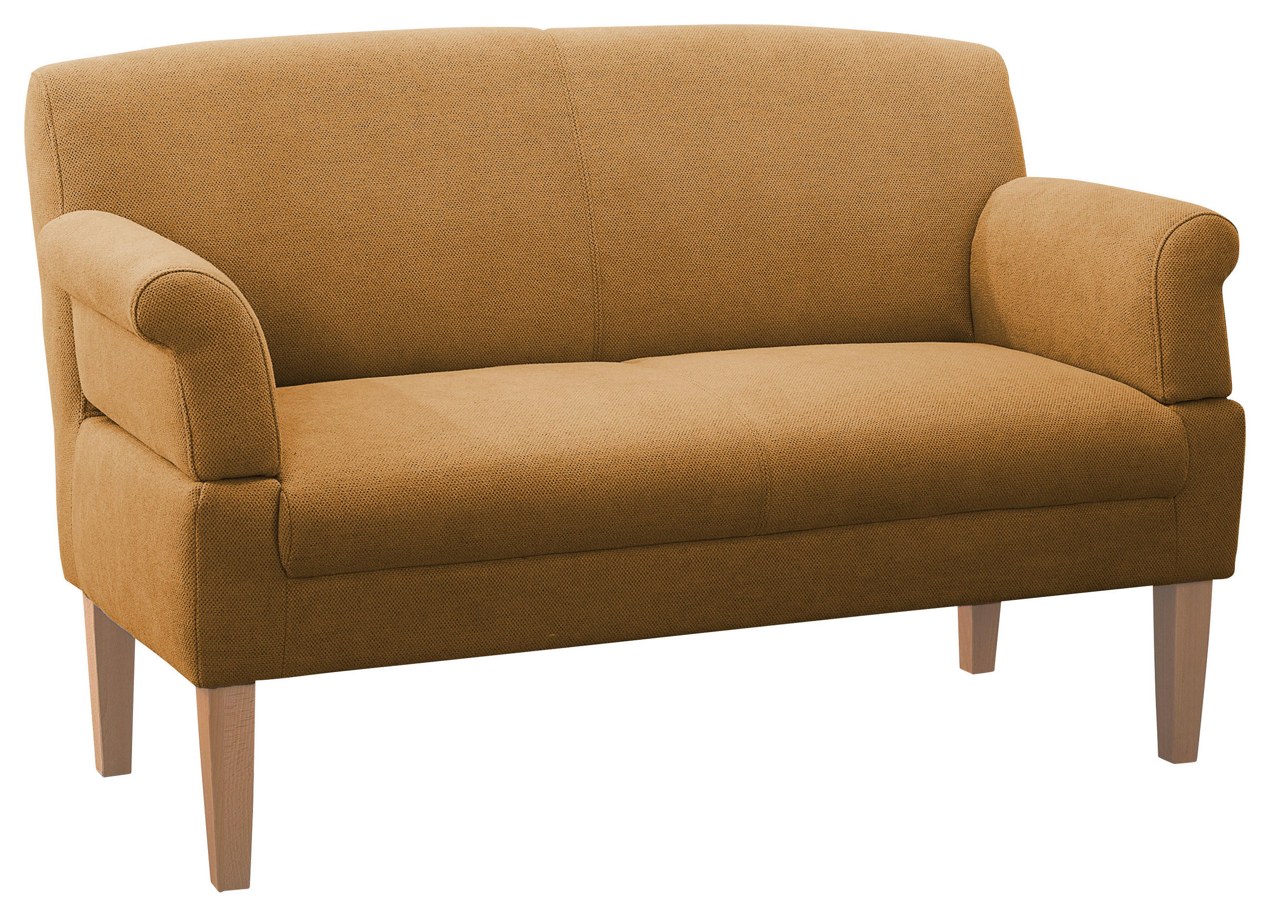 2-SITZER-SOFA Flachgewebe Senfgelb  - Eichefarben/Senfgelb, KONVENTIONELL, Holz/Textil (152/97/78cm) - Sit & More
