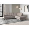 ECKSOFA in Flachgewebe Taupe  - Taupe/Schwarz, Modern, Textil/Metall (244/212cm) - Sit & More