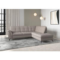 ECKSOFA ZORA E Taupe Flachgewebe  - Taupe/Schwarz, MODERN, Textil/Metall (244/212cm) - Sit & More