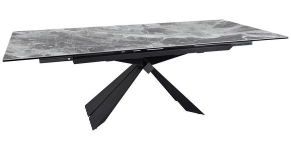 ESSTISCH in Metall, Glas, Keramik 200/76/95 cm - Schwarz/Grau, Design, Glas/Keramik (200/76/95cm) - Novel