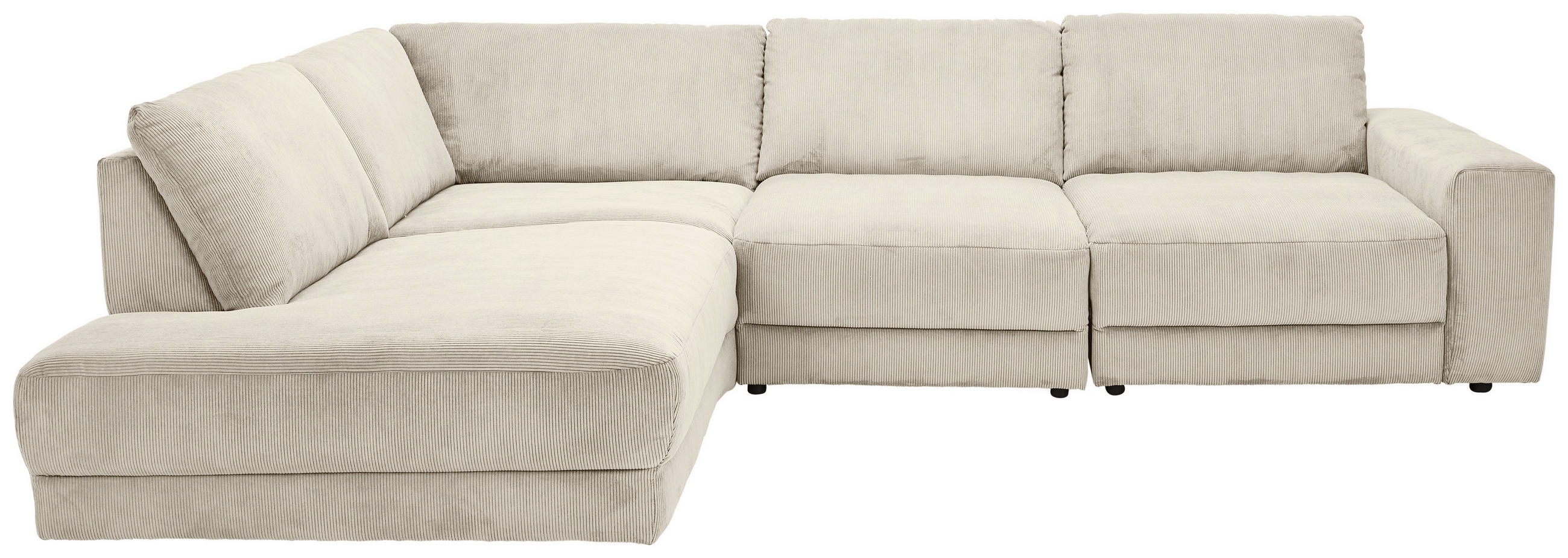 ECKSOFA in Feincord Naturfarben  242/316 cm  - Schwarz/Naturfarben, Design, Kunststoff/Textil (242/316cm) - Niels Andersson
