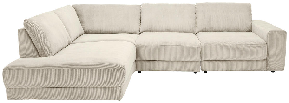 ECKSOFA in Feincord Naturfarben  242/316 cm  - Schwarz/Naturfarben, Design, Kunststoff/Textil (242/316cm) - Niels Andersson