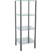 HYLLA i 39/107/39 cm klar  - klar/kromfärg, Design, metall/glas (39/107/39cm) - Best Price