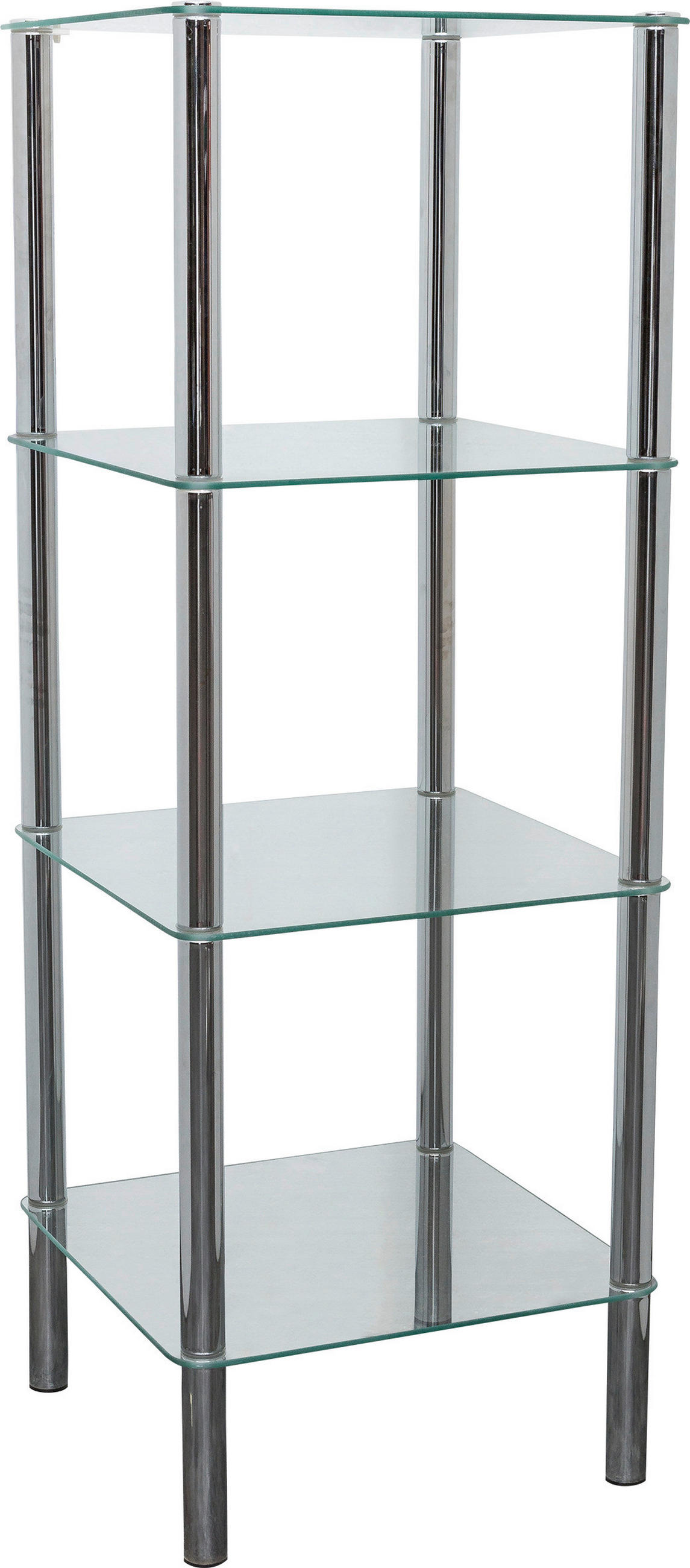 HYLLA i 39/107/39 cm klar  - klar/kromfärg, Design, metall/glas (39/107/39cm) - Best Price