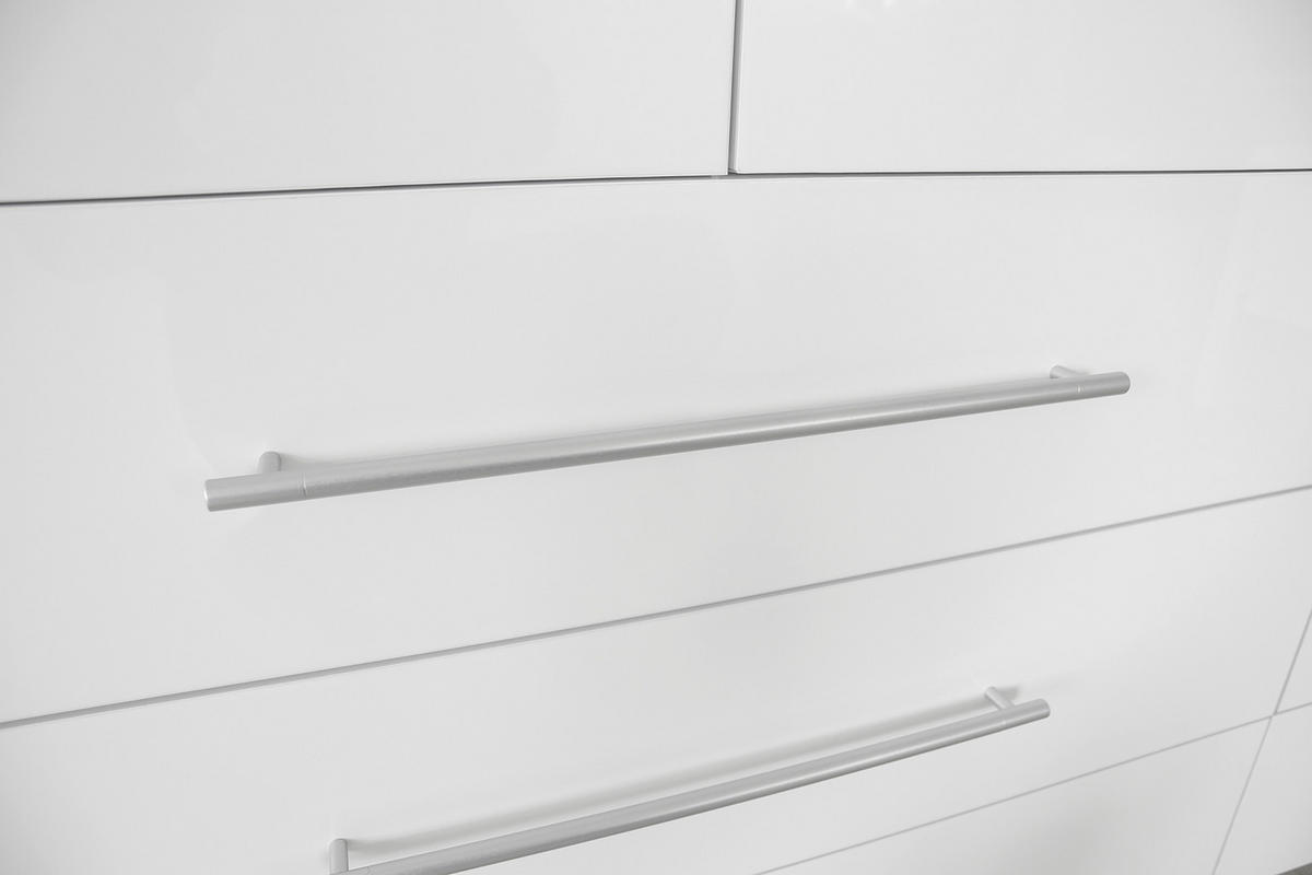 GARDEROB MED GÅNGJÄRN 244/218,6/59,4 cm 5-dörrar - vit/aluminiumfärg, Klassisk, metall/trämaterial (244/218,6/59,4cm) - Best Price