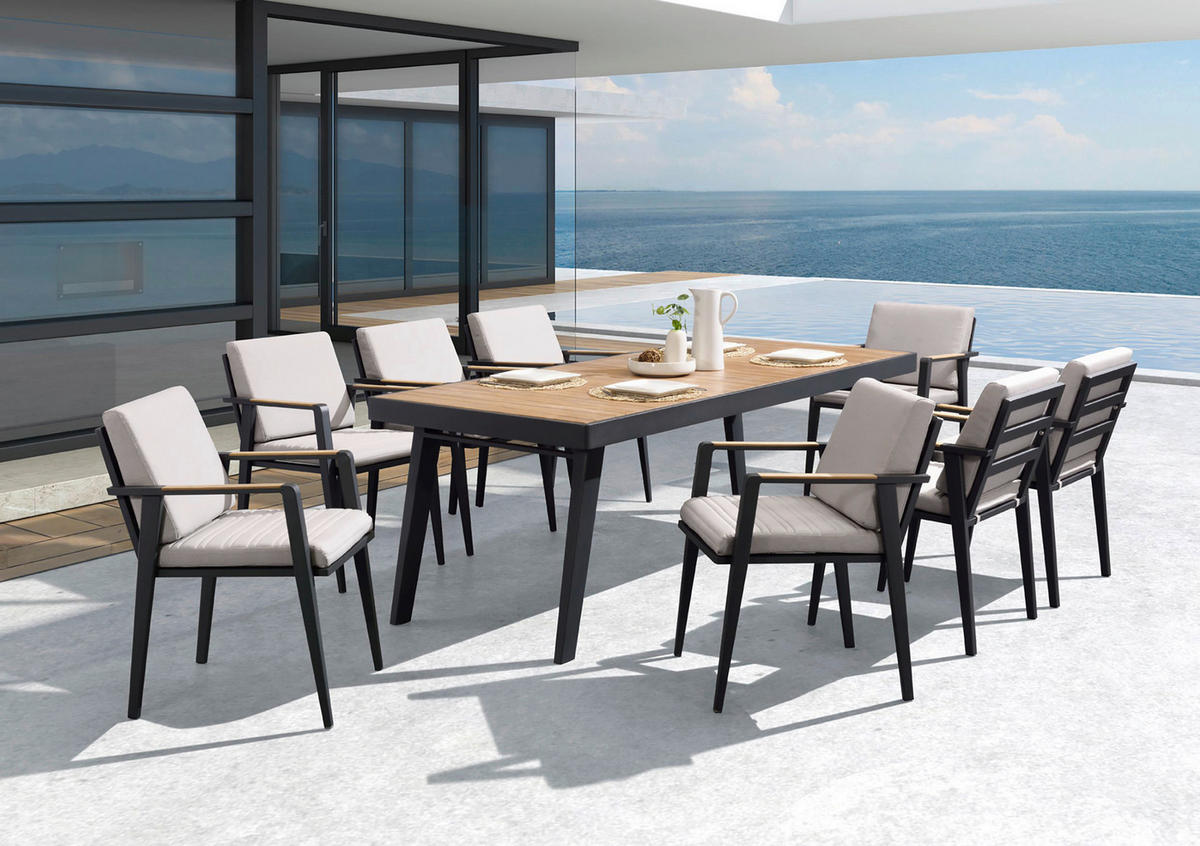 STOL VRTNI  antracit  drvo, metal      - antracit, Design, drvo/metal (220/90/75cm) - Ambia Garden