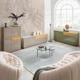 LOWBOARD Taupe, Eichefarben  207/69/42 cm  - Taupe/Eichefarben, Design, Glas/Holz (207/69/42cm) - Novel