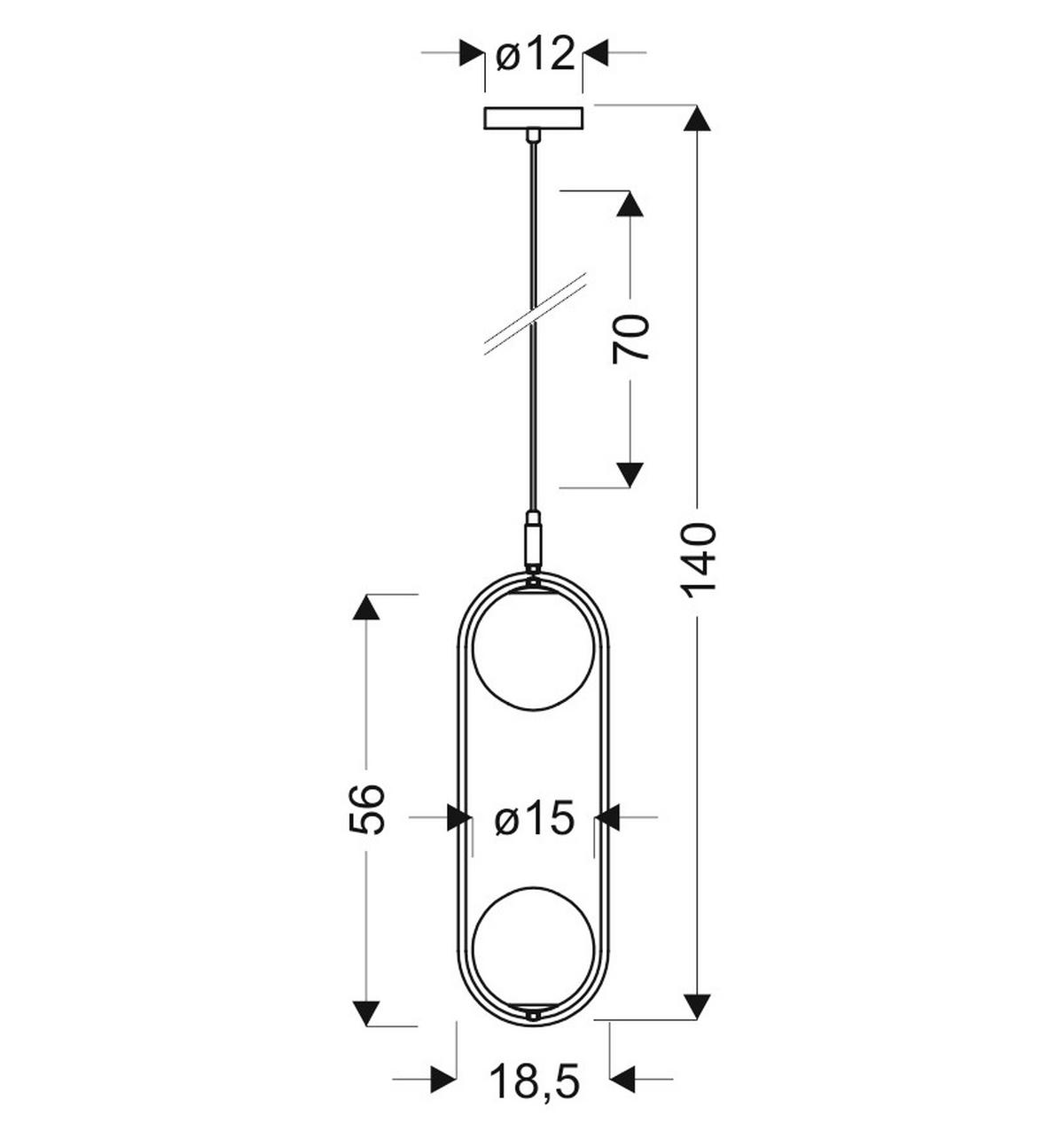 HÄNGLAMPA Cordel  - vit/svart, Design, metall (18.5/15cm)