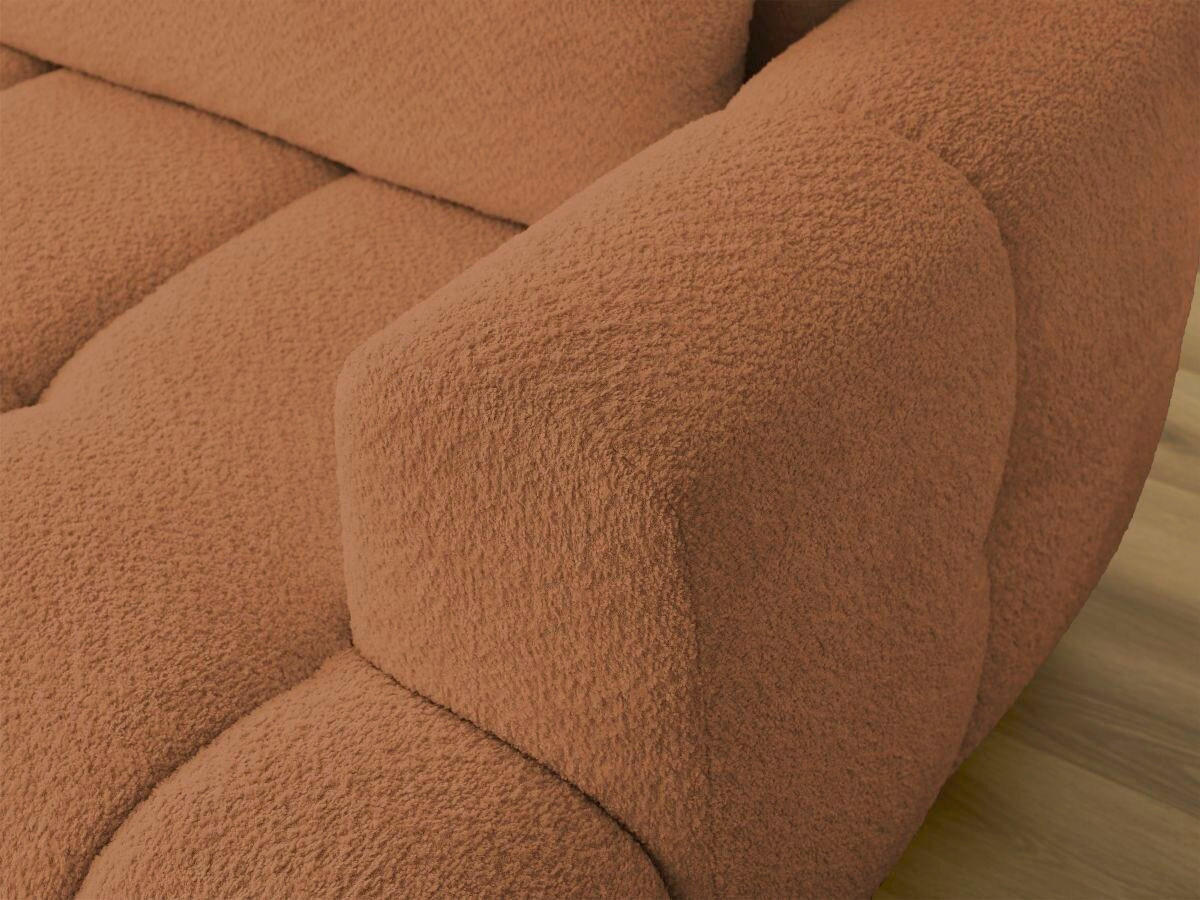 ECKSCHLAFSOFA FUJI Bouclé Orange  inkl.  - Schwarz/Orange, MODERN, Kunststoff/Textil (160/292cm)