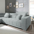 ECKSOFA in Mikrofaser Platinfarben  - Platinfarben/Chromfarben, Design, Textil/Metall (207/301cm) - Xora