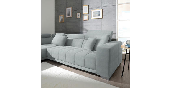 ECKSOFA in Mikrofaser Platinfarben  - Platinfarben/Chromfarben, Design, Textil/Metall (207/301cm) - Xora