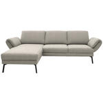 ECKSOFA  in Flachgewebe Naturfarben  175-224/255-365 cm  - Schwarz/Naturfarben, Design, Textil/Metall (175-224/255-365cm) - Dieter Knoll