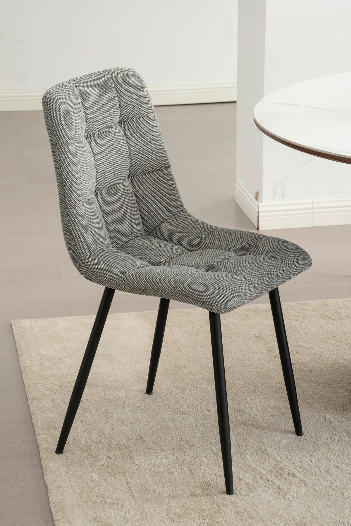 STOL S ŠTIRIMI NOGAMI, les, kovina, tekstil siva  - siva/črna, Konvencionalno, kovina/tekstil (45/88/55cm) - P & B