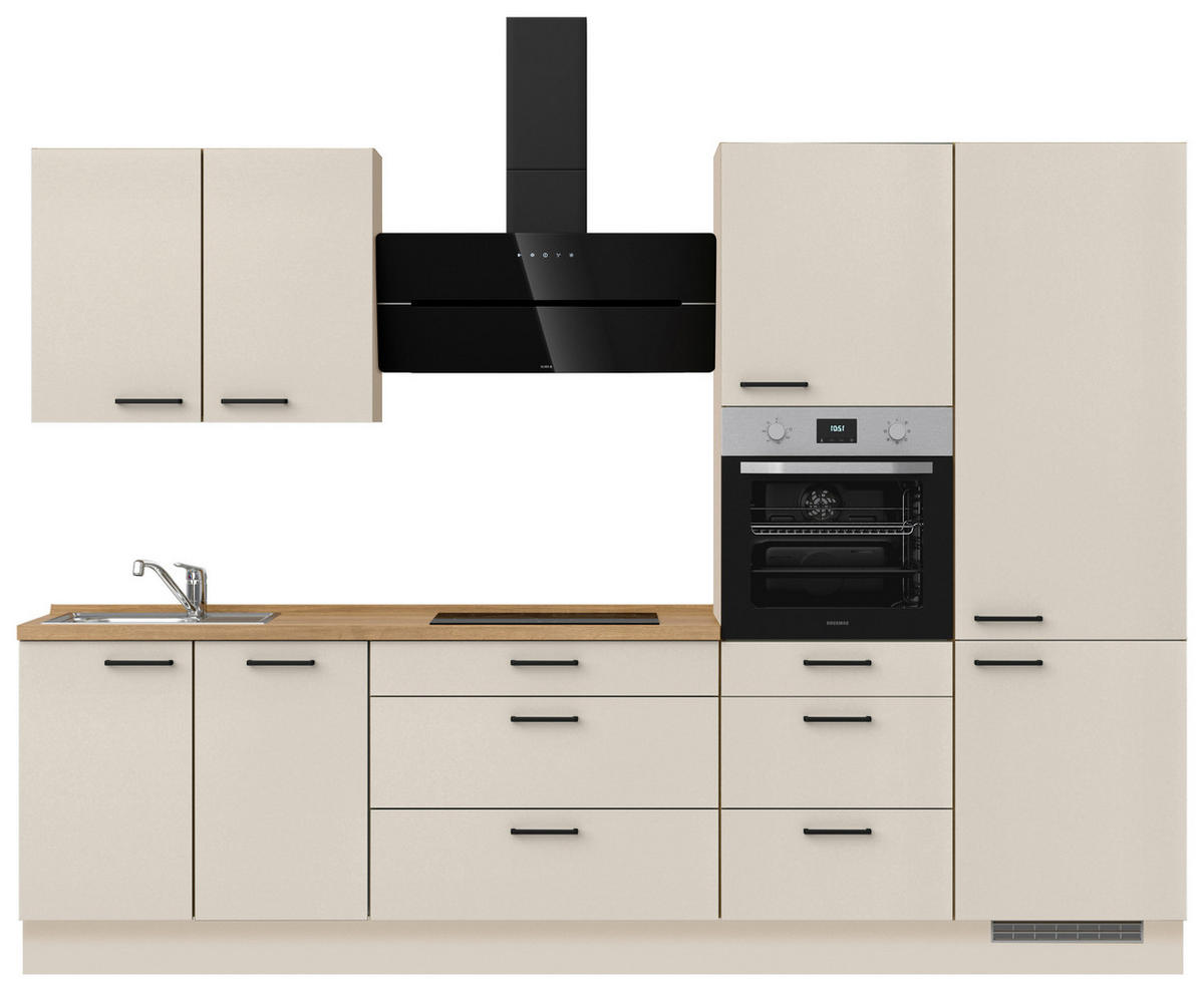 KÜCHENLEERBLOCK 300 cm   in Eichefarben, Sandfarben  - Sandfarben/Eichefarben, MODERN, Holzwerkstoff/Metall (300cm) - Nobilia